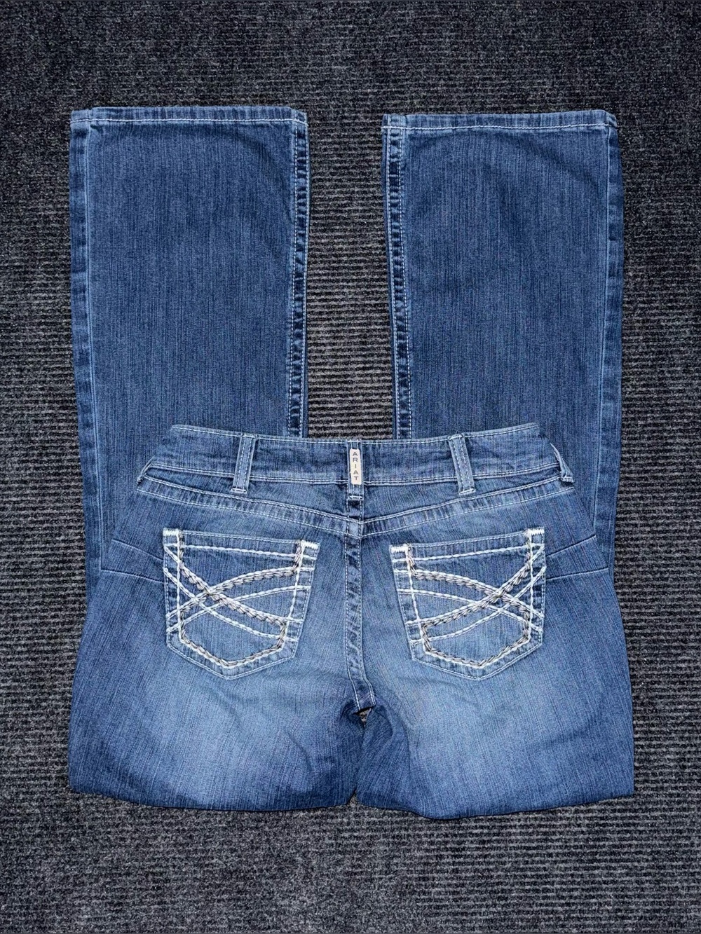 Ariat REAL Mid Rise Stretch Entwined Boot Cut Jeans Sz 28 x 34 LONG 10017510